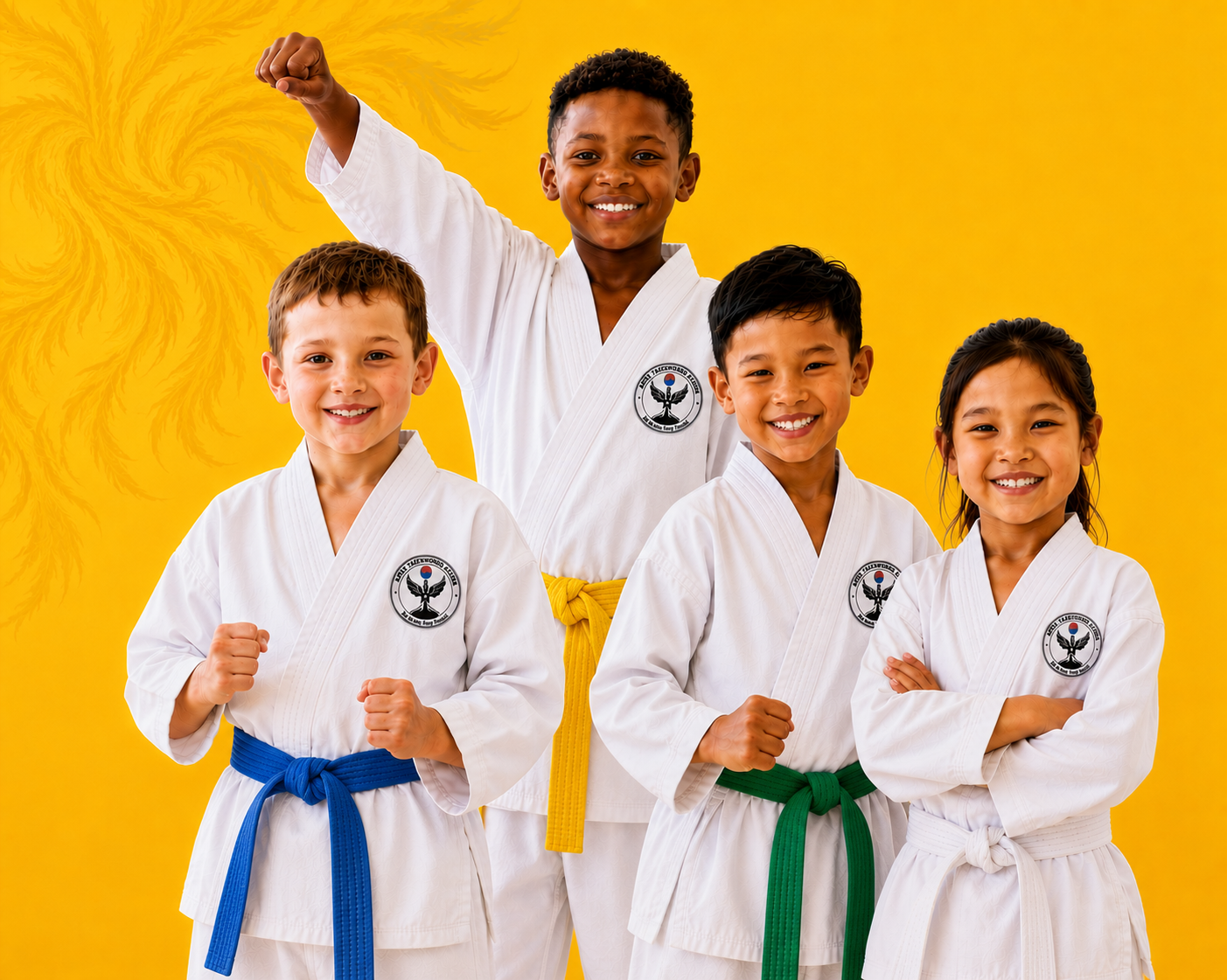 Happy young students at Apex Taekwondo Studio